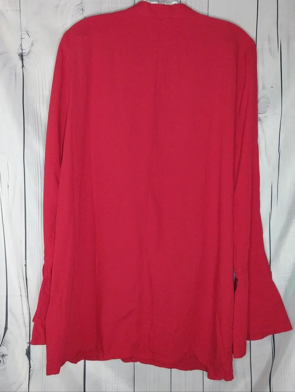 Free people Red Draped Wrap Front Long Sleeve Effortlessly Casual Women's Top